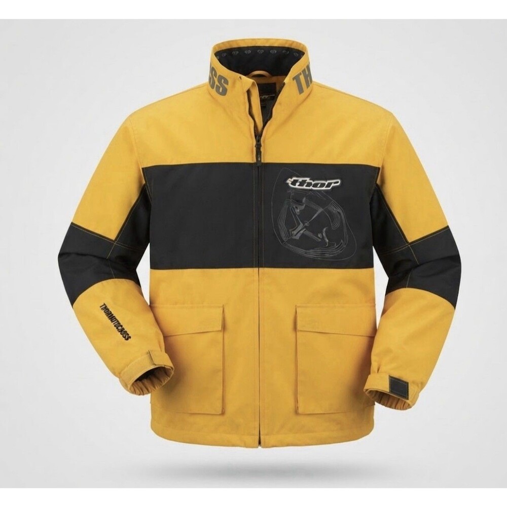 Thor Motocross Jacket Mens Large Yellow Black Enduro Off Road Vintage Y2K MX
